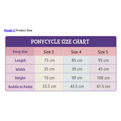 Ponycycle Model U Ride-on Unicorn Age 3-5 Pink