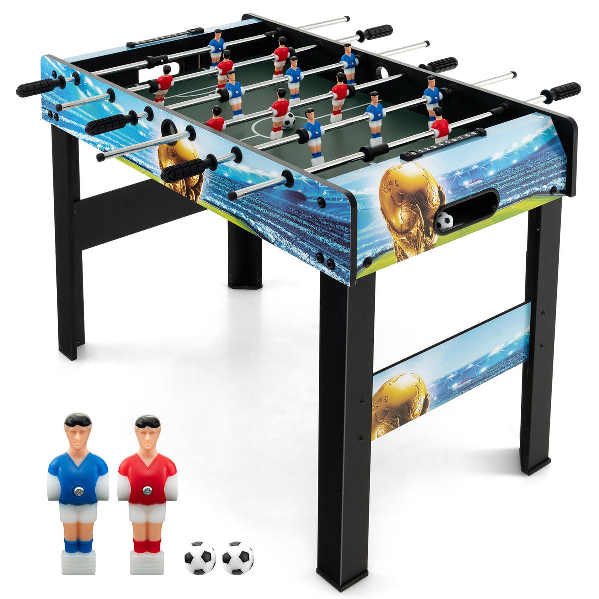 Remote Table Football Freestanding Soccer Game Table with Removable Legs for Home Game Room