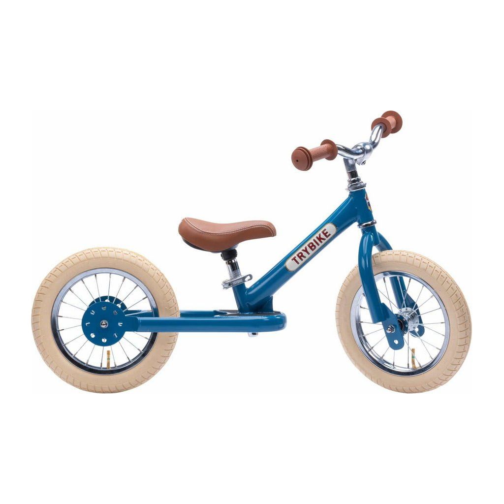 TryBike - Steel 2 in 1 Balance Trike Bike - Vintage Blue stage 2 side