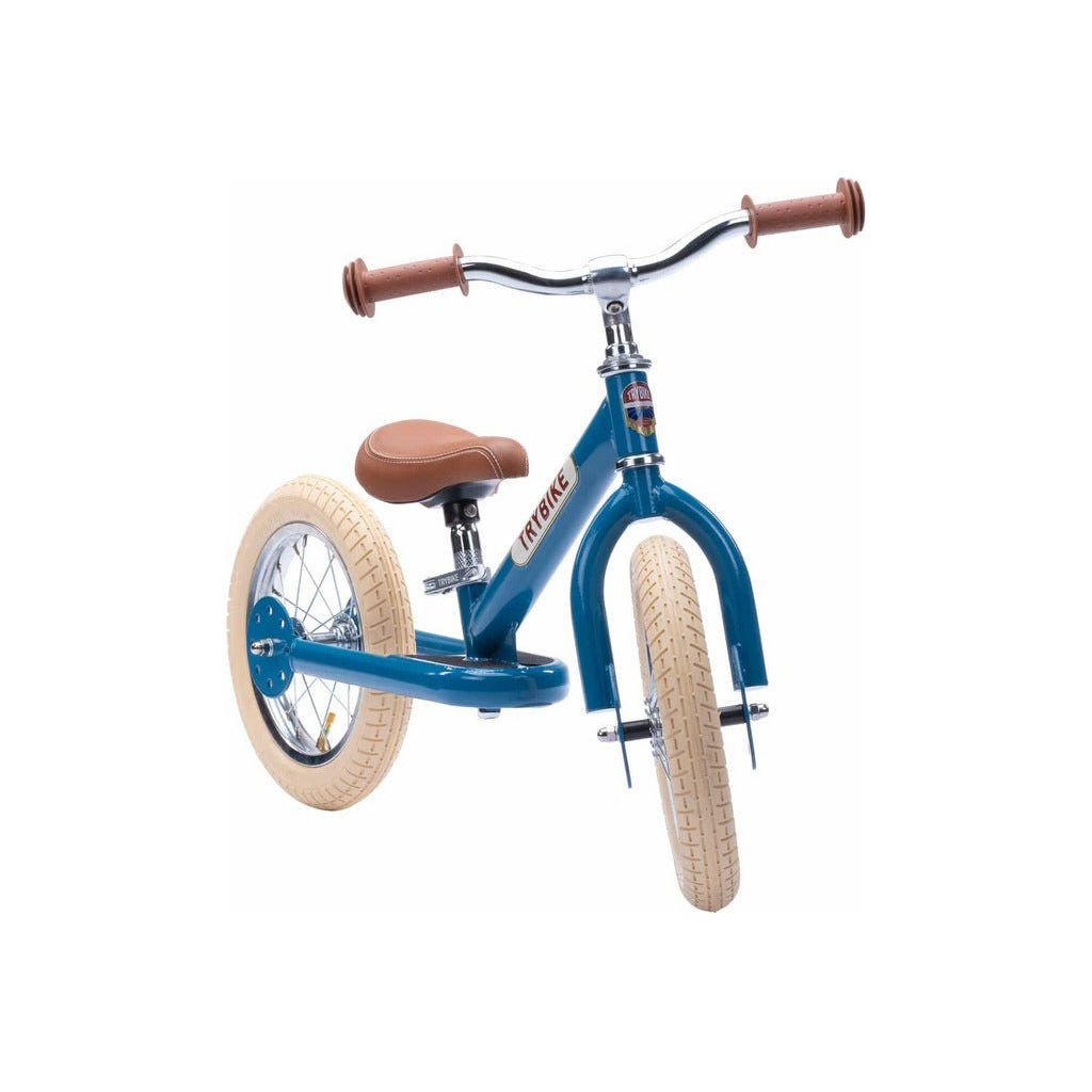 TryBike - Steel 2 in 1 Balance Trike Bike - Vintage Blue stage 2 front
