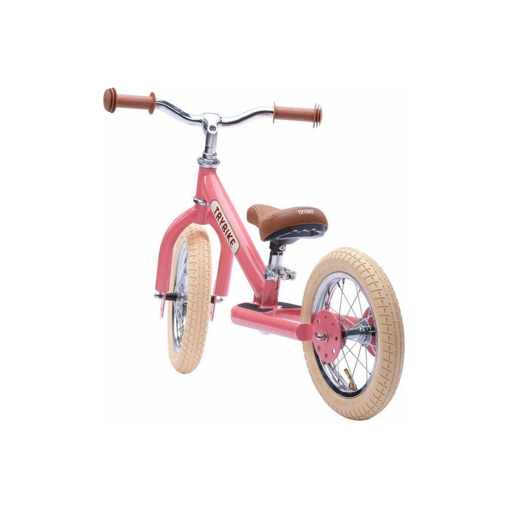 TryBike - Steel 2 in 1 Balance Trike Bike - Vintage Pink stage 2 rear left