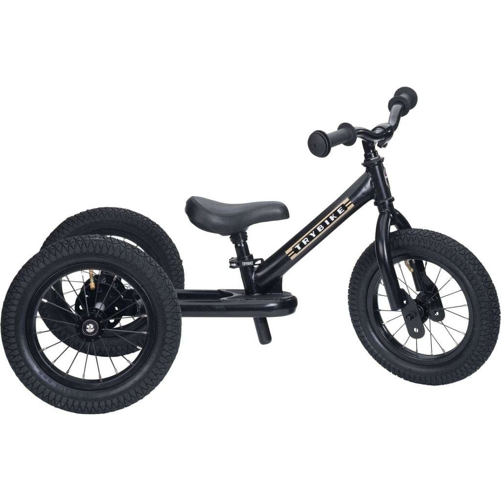 TryBike - Steel 2 in 1 Balance Trike Bike - Black right side