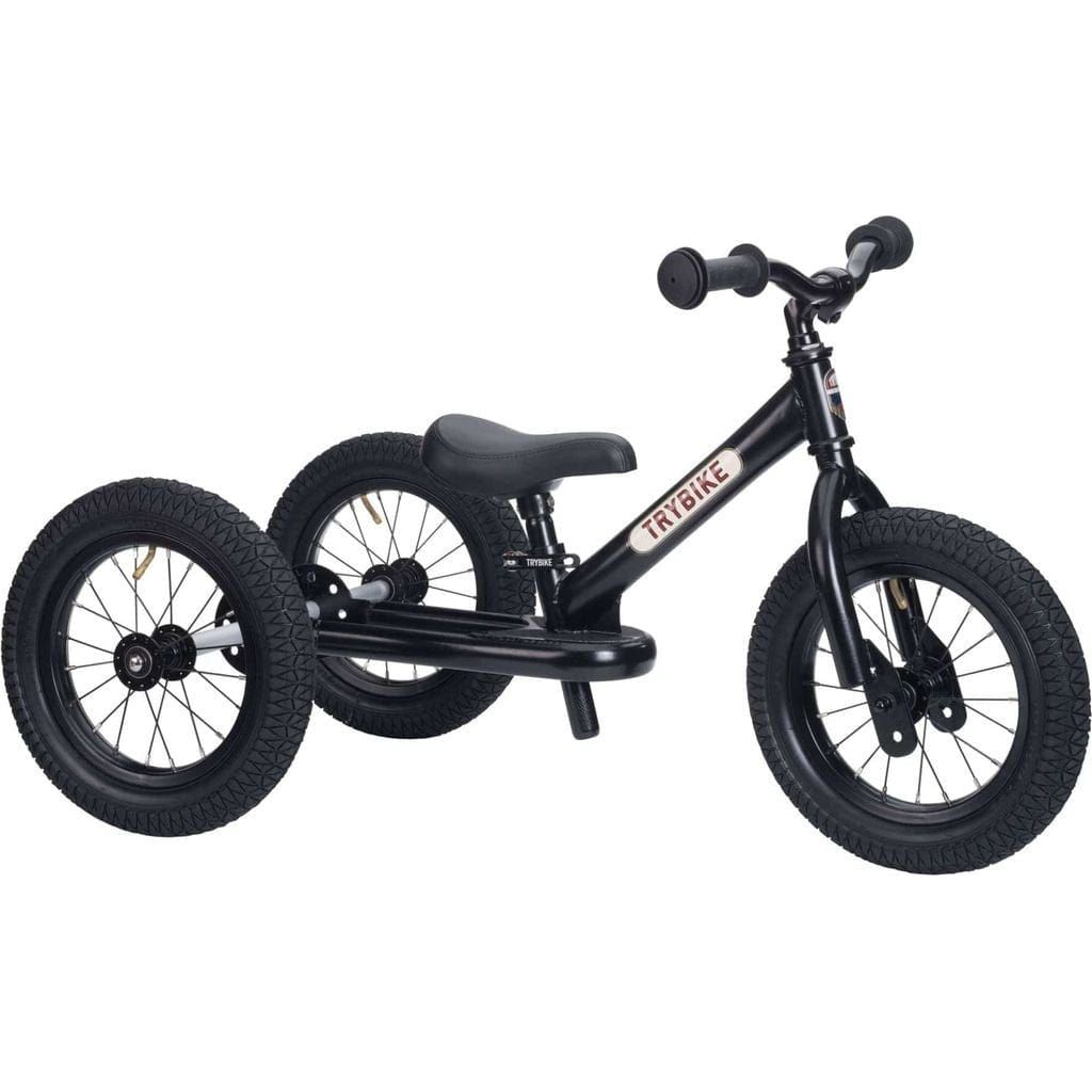 TryBike - Steel 2 in 1 Balance Trike Bike - Black front right