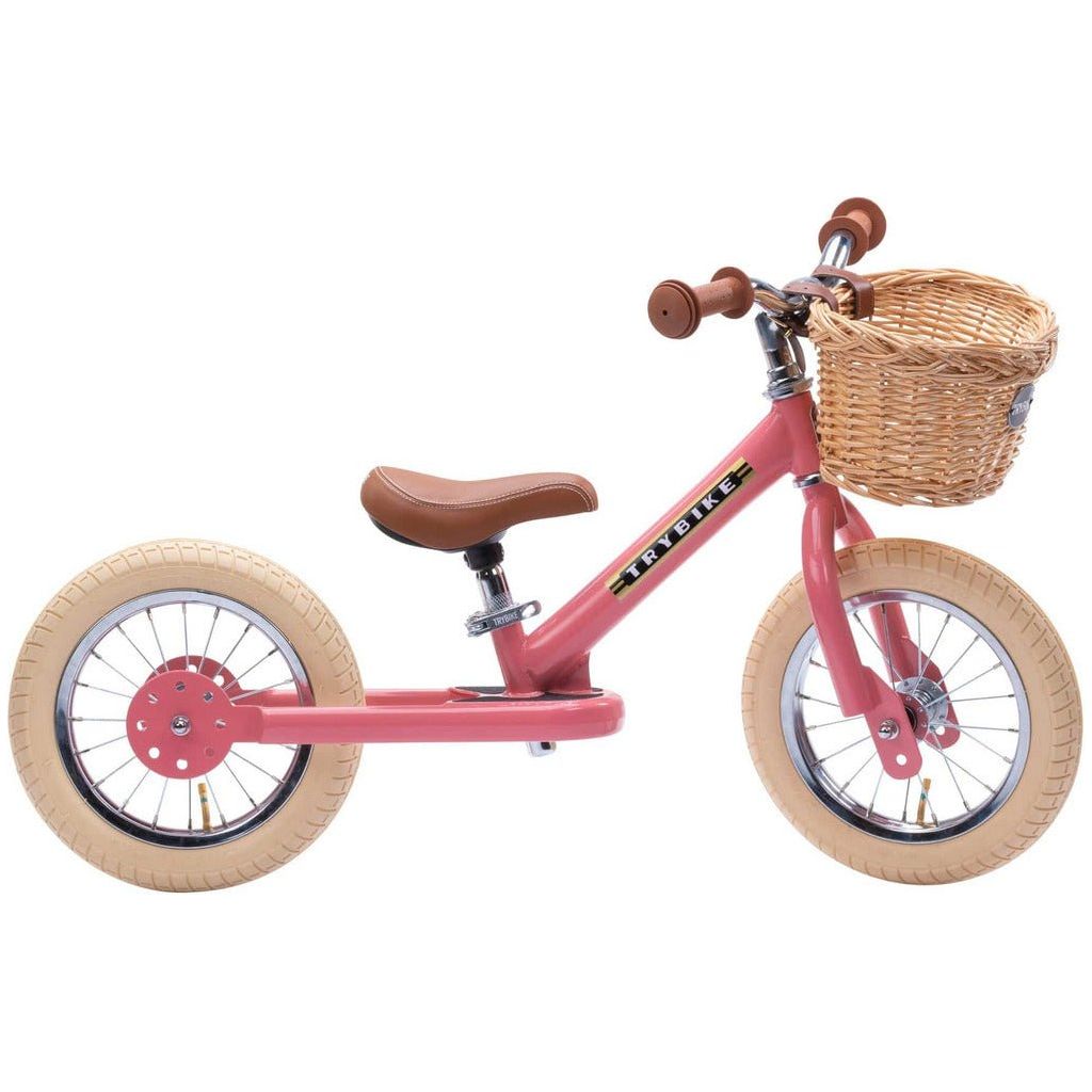 TryBike Bundle - Vintage Pink 2-in-1 Trike/Bike, Helmet and Basket - The Online Toy Shop1