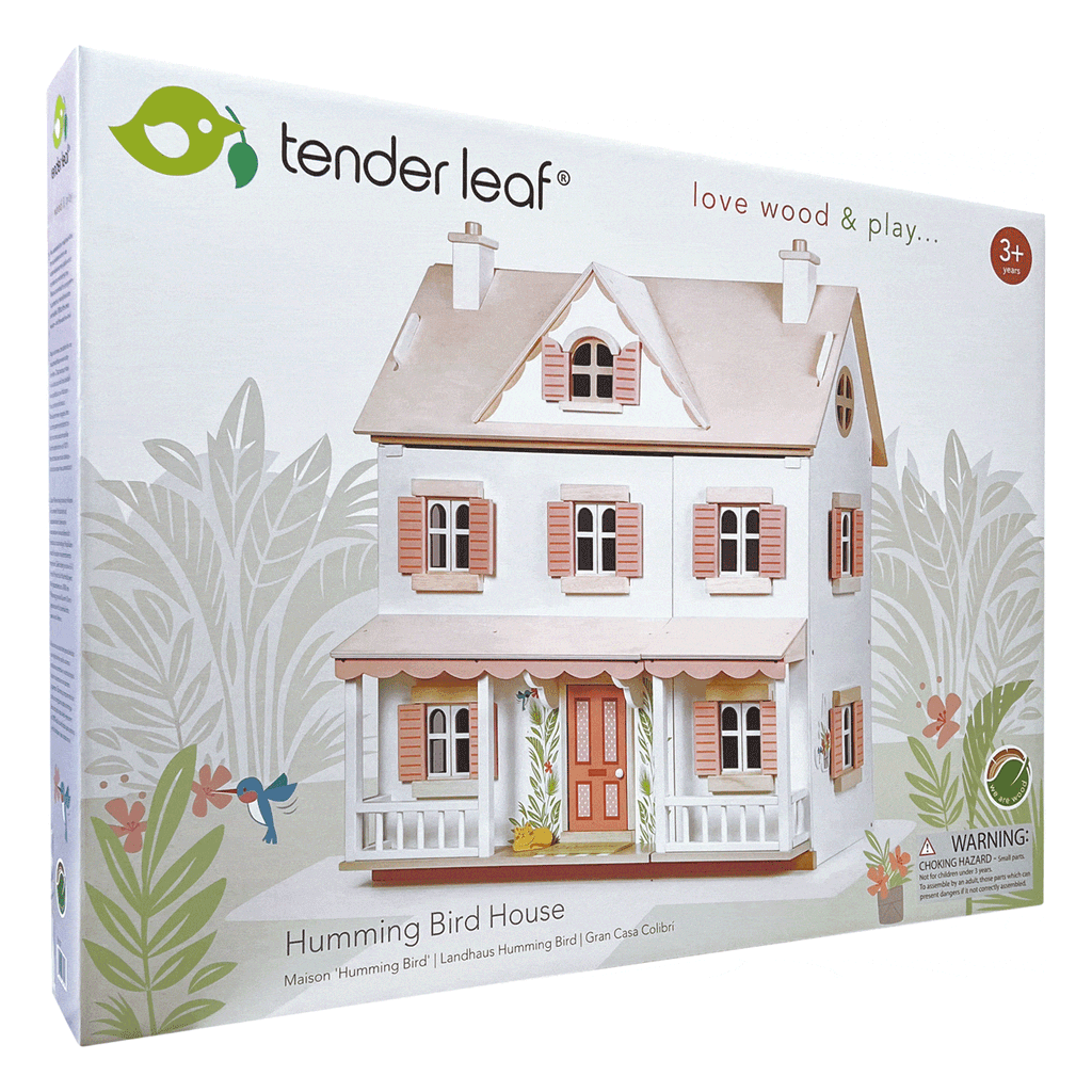 Tender Leaf Hummingbird Wooden Doll House box