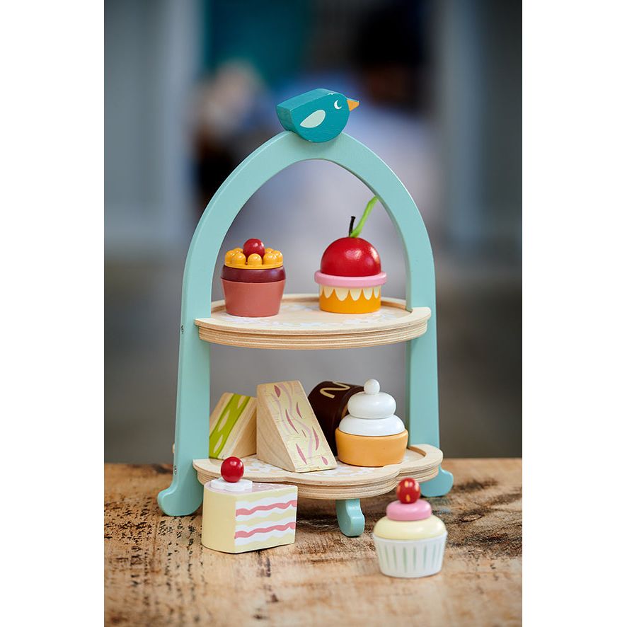 Birdie Afternoon Tea Stand - The Online Toy Shop - Wooden Play Food - 4