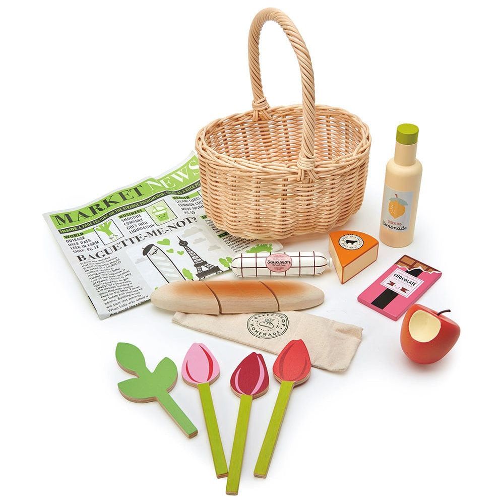 Tender Leaf Wicker Shopping Basket and Wooden Food - The Online Toy Shop5