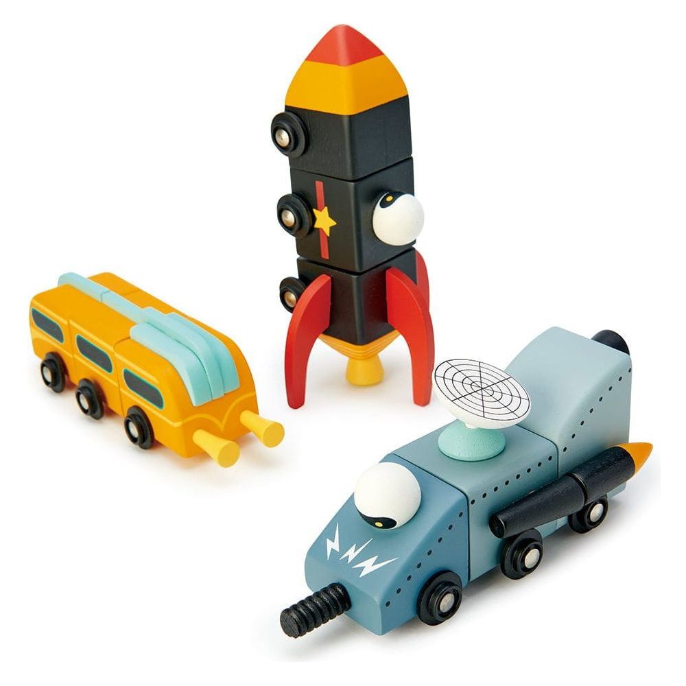 Tender Leaf Space Race Wooden Toys close up