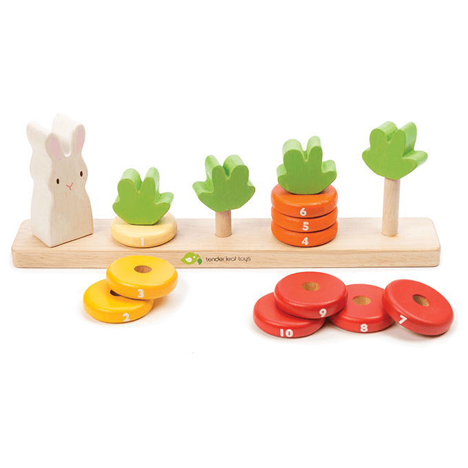 Tender Leaf Counting Carrots Wooden Counting Game front