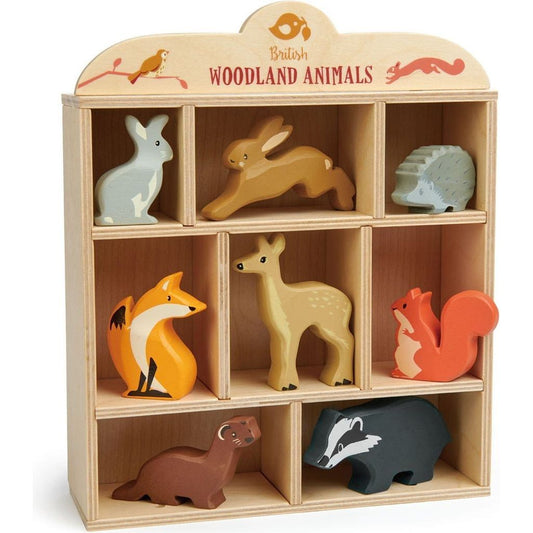 Tender Leaf 8 Wooden Woodland Animals Toys & Shelf 