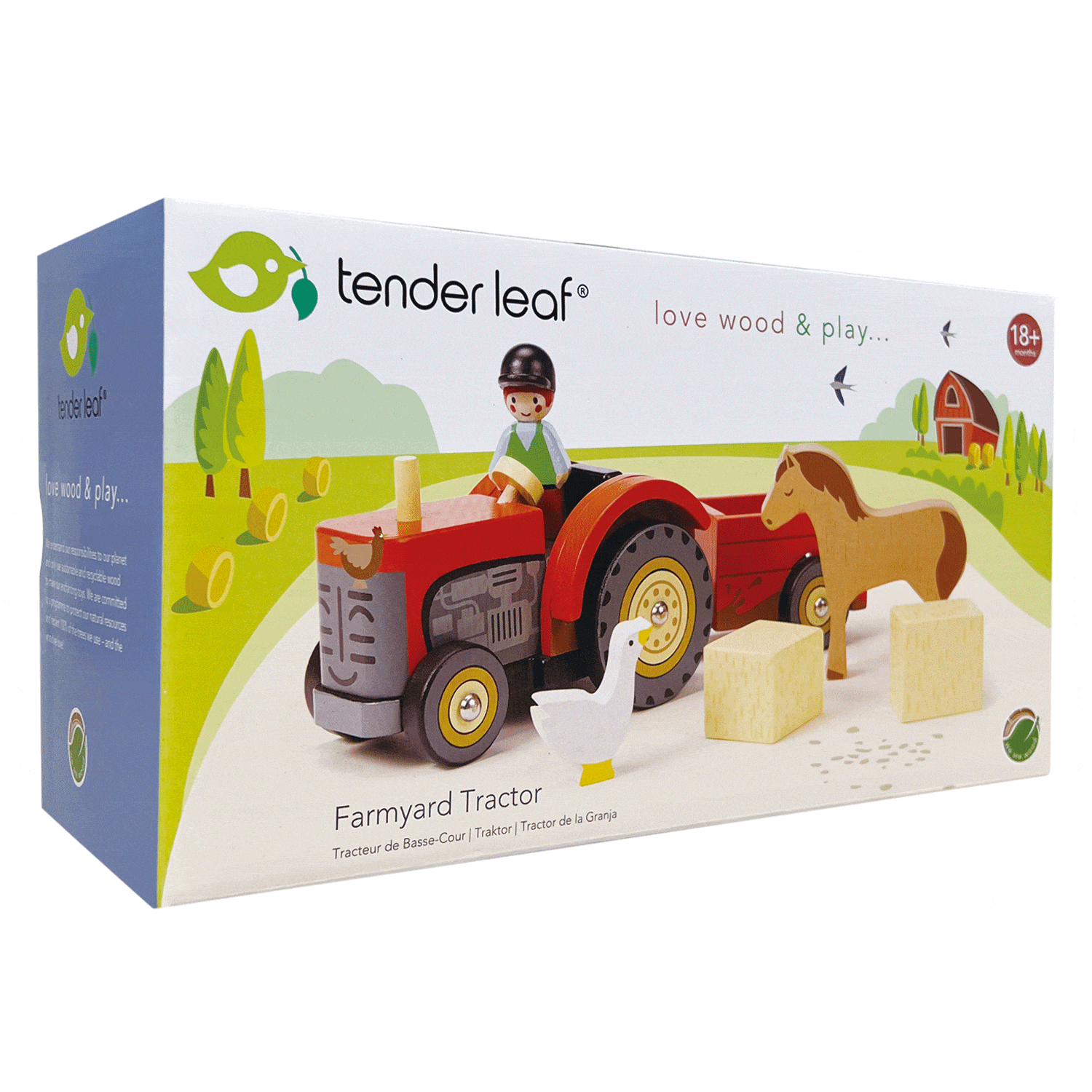 Farmyard Tractor - The Online Toy Shop - Wooden Toy Vehicles - 4