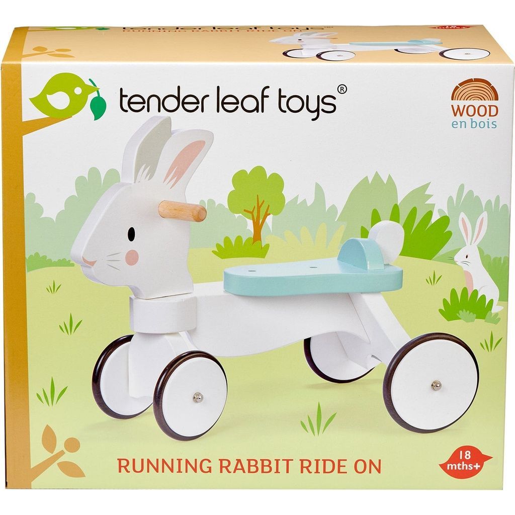 Tender Leaf Running Rabbit Wooden Ride On box