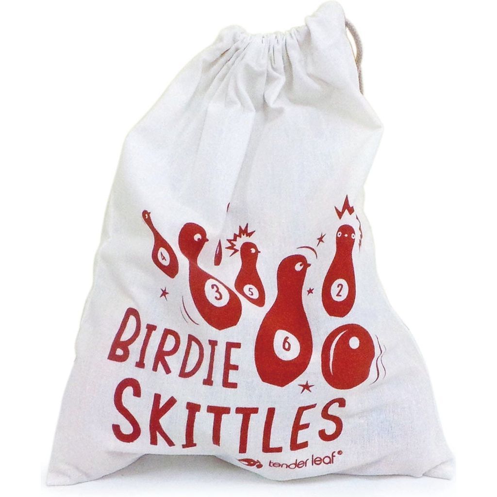 Tender Leaf Birdie Skittles Wooden Toy in bag