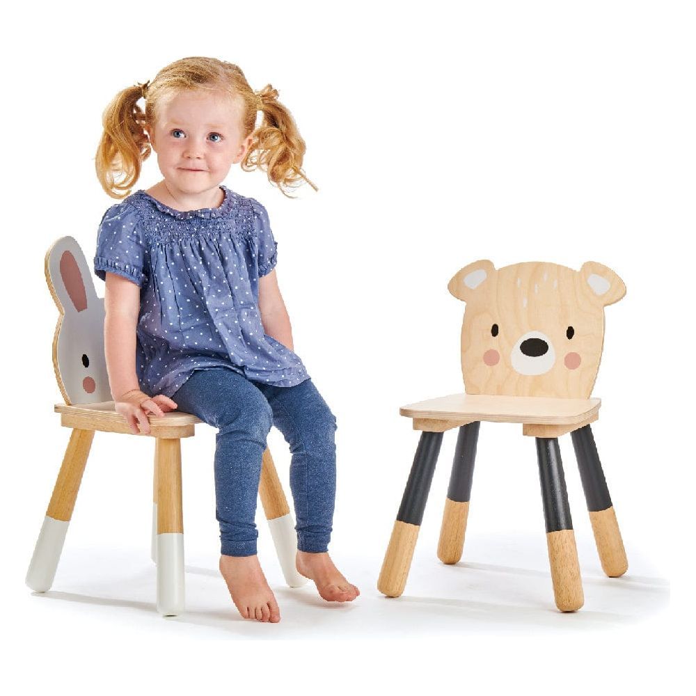 gitrl sitting on Tender Leaf Forest Fox Wooden Kids Chair