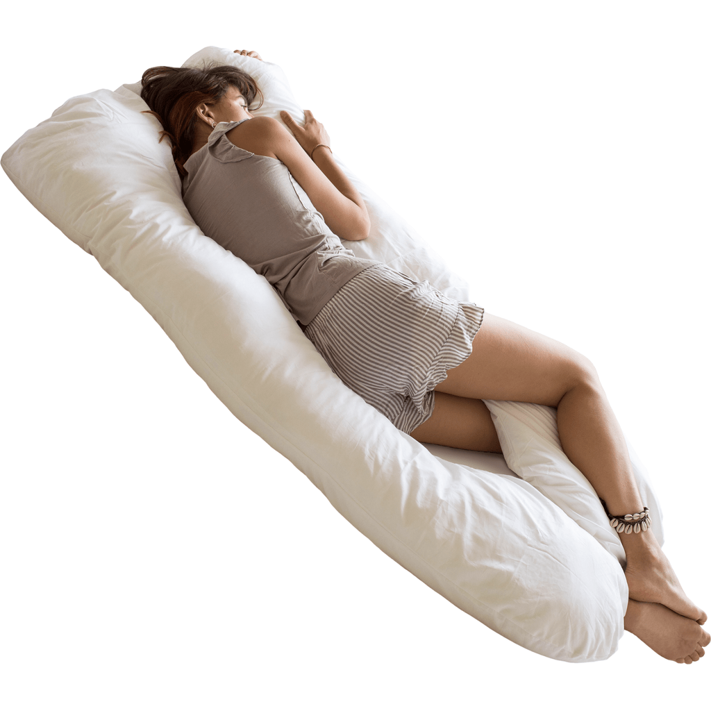 MINICAMP U Shape Body Pillow for Sleeping With GOTS Certified Cover Cotton