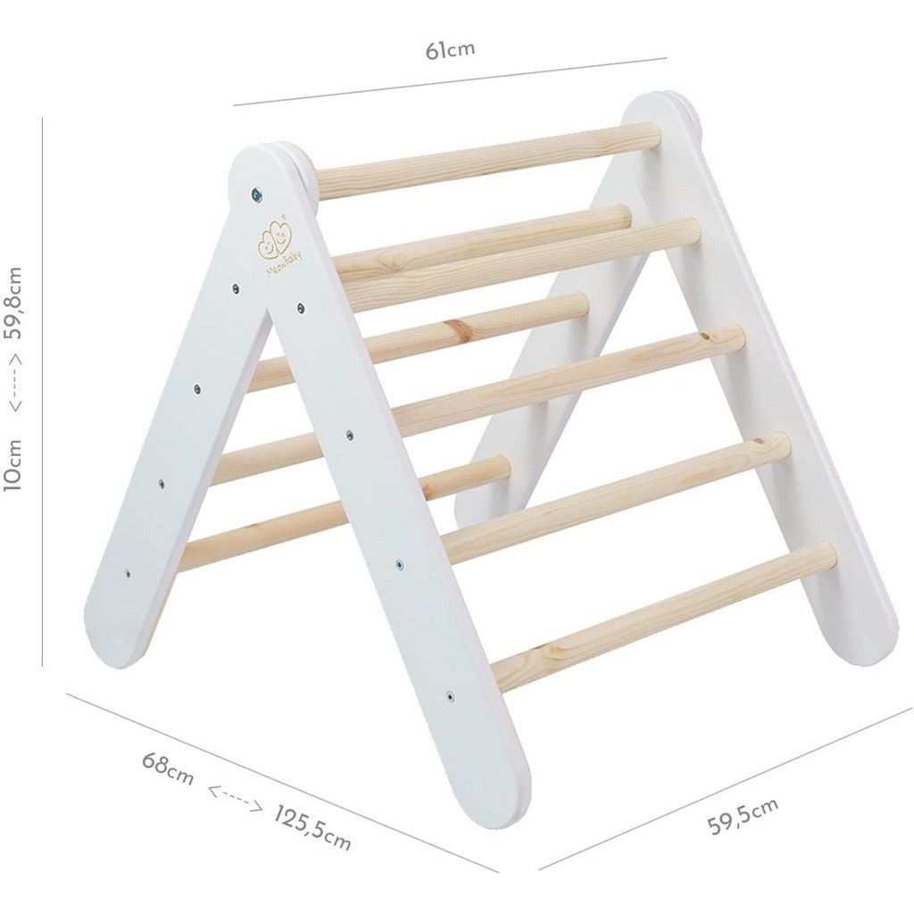 dimensions of Montessori Wooden Climbing Triangle - White
