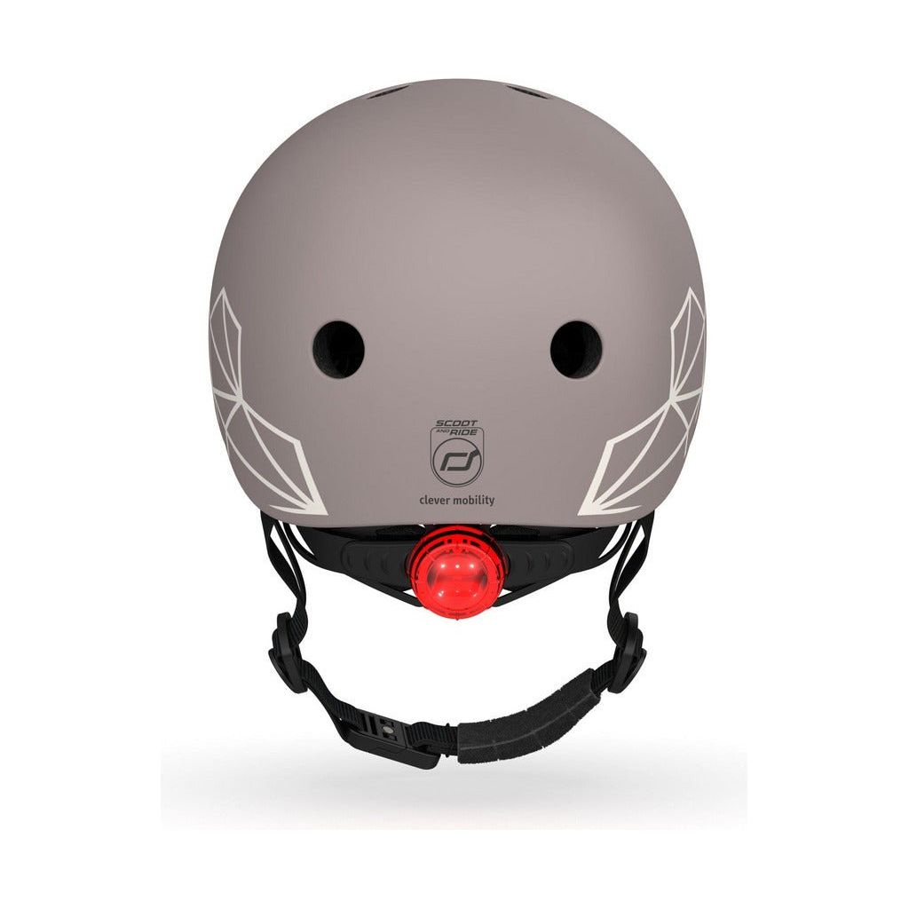 Scoot and Ride Helmet XXS - S - Brown Lines back with LED light
