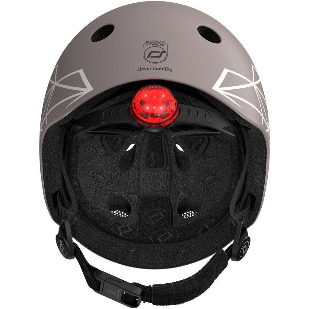 Scoot and Ride Helmet XXS - S - Brown Lines inside with LED light