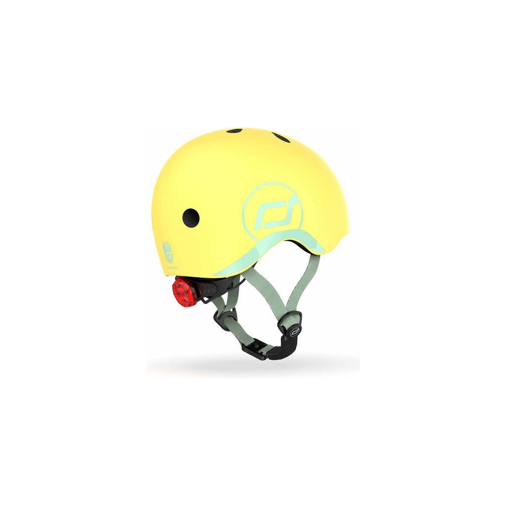 Scoot and Ride Helmet - XXS - S - Lemon side with LED light and strap