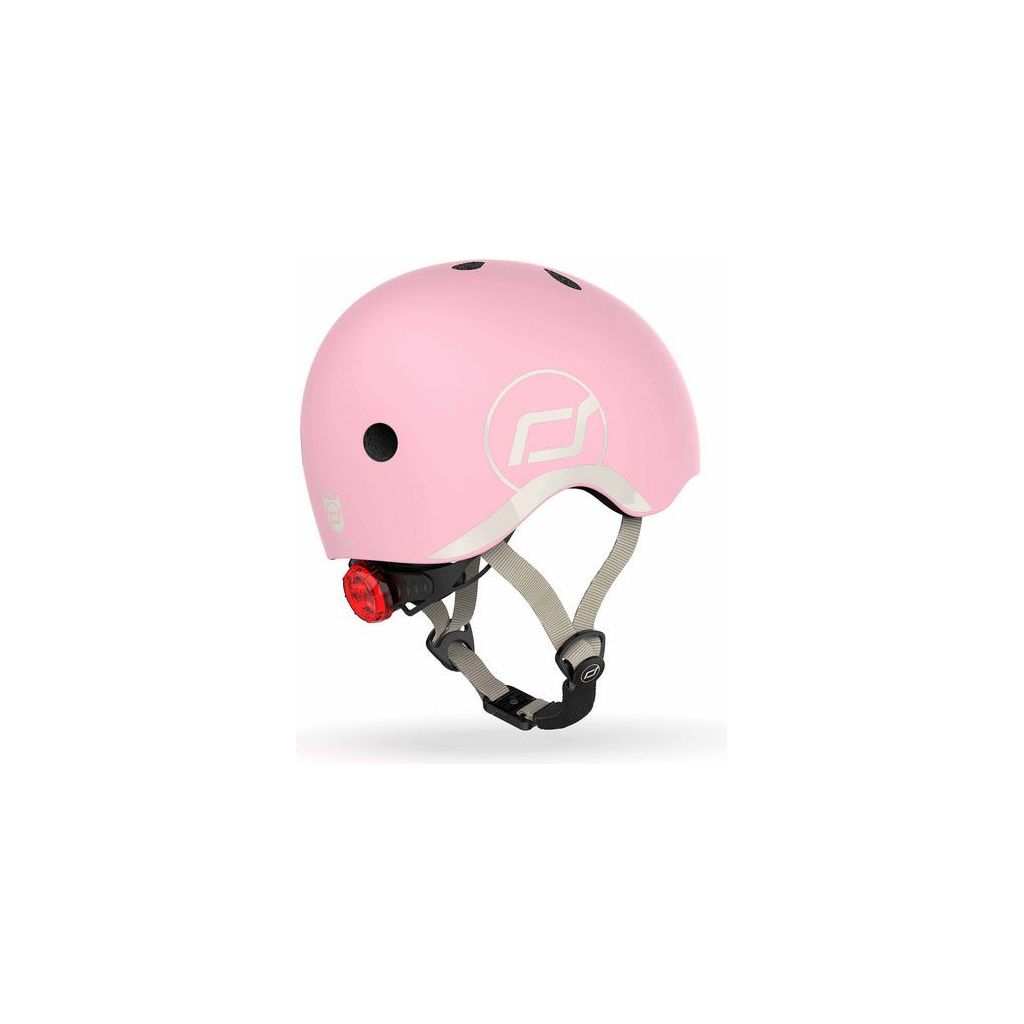 Scoot and Ride Helmet Rose XXS -S wigth logo and LED light 