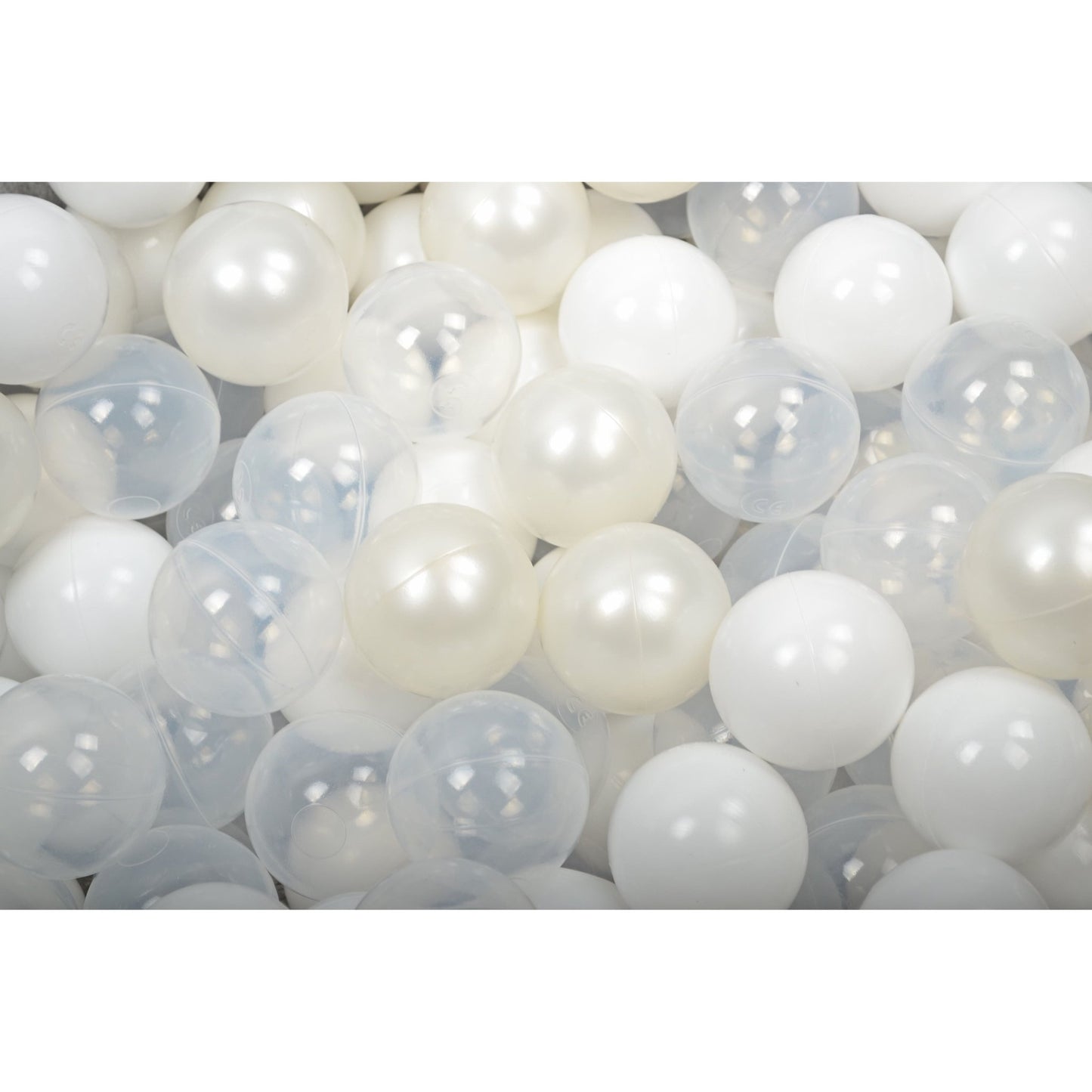 Fluffy White Boucle Round Foam Ball Pit - Select Your Own Balls