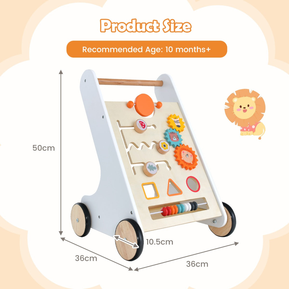 Push and Pull Learning Activity Walker with Shape Sorter-White