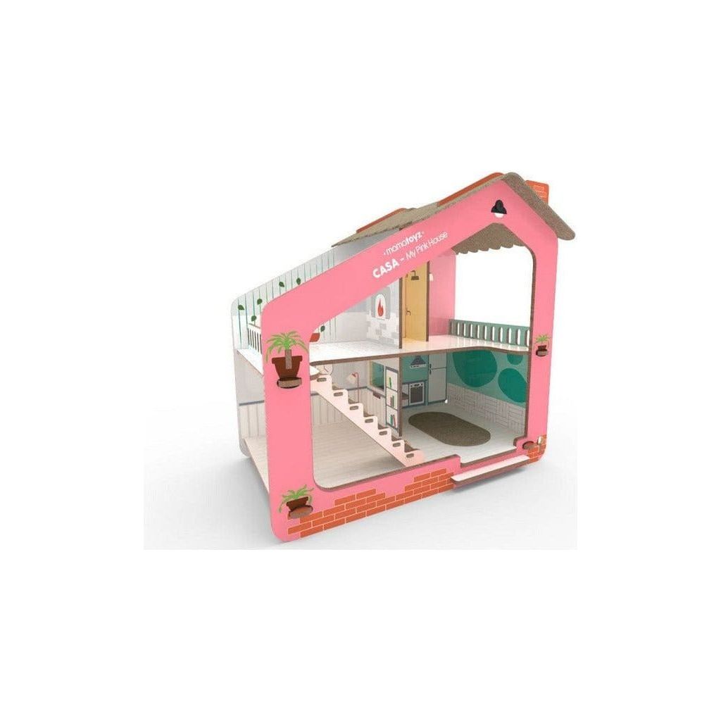 Mama Toyz Wooden Casa Pink House side