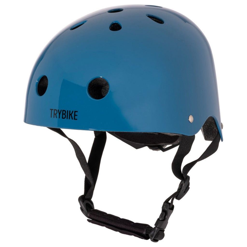 TryBike Bundle - Vintage Blue 2-in-1 Trike/Bike, Helmet and Basket helmet close up
