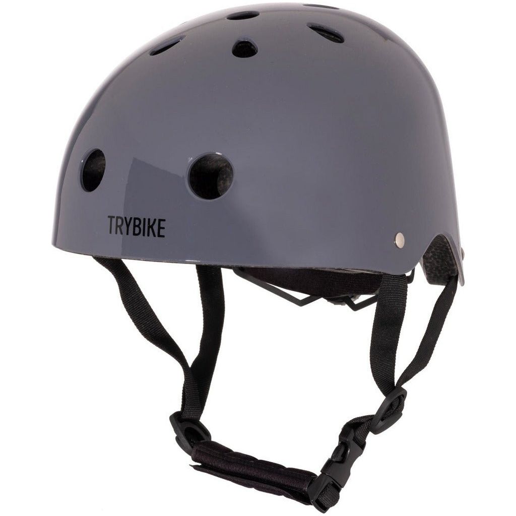 TryBike Bundle - Vintage Grey 2-in-1 Trike/Bike, Helmet and Basket helmet close up