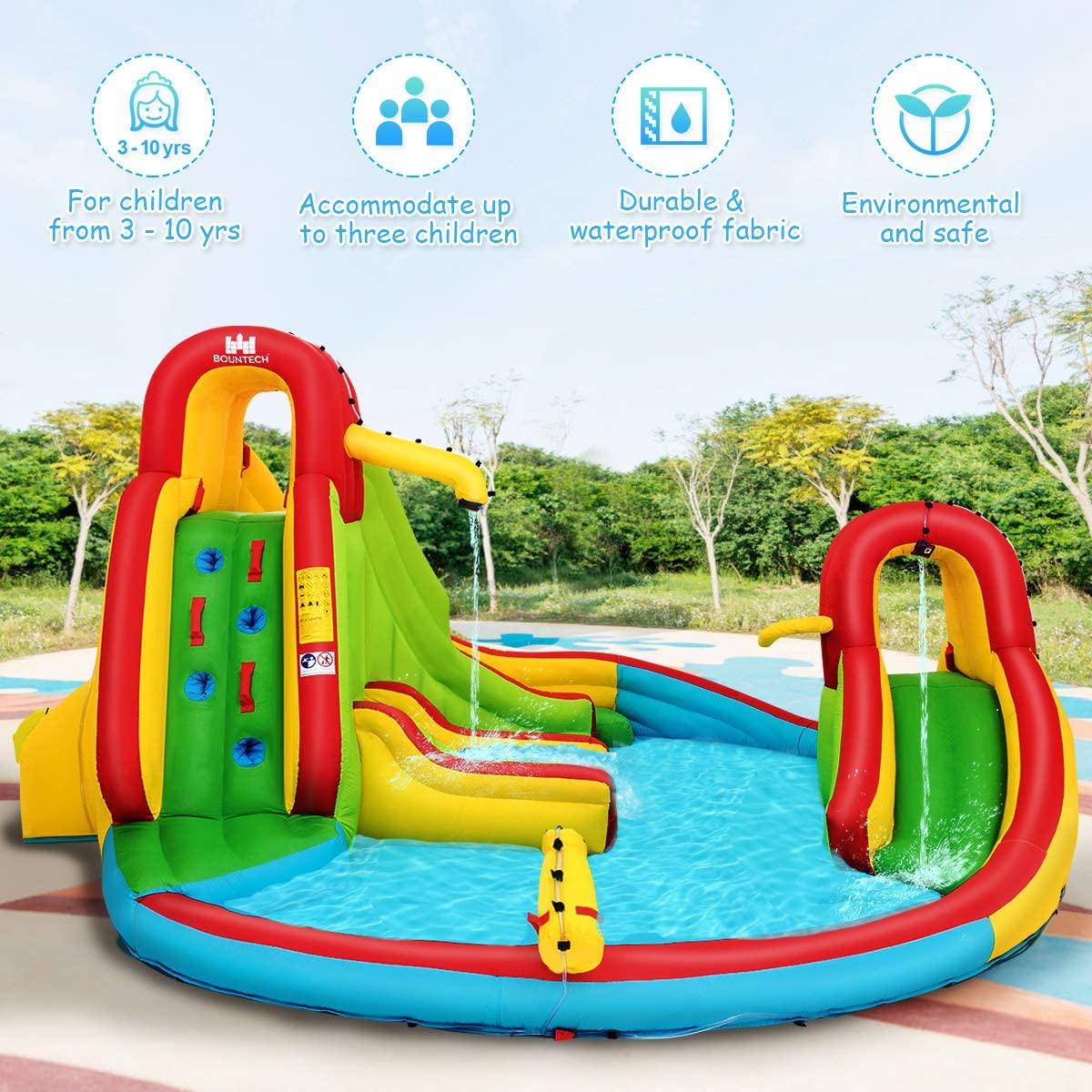 Bouncy Castle With Water Splash Pool & Slides