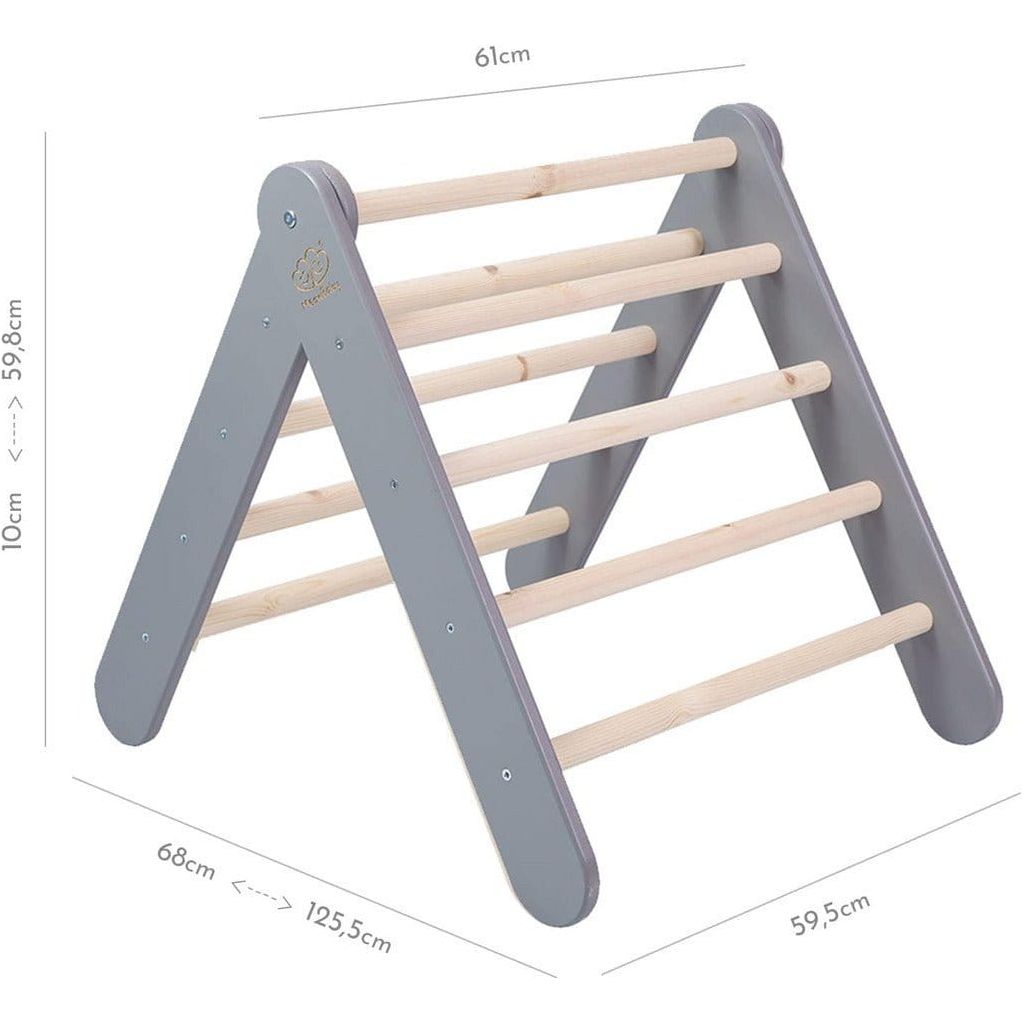 Grey ladder triangle climbing frame