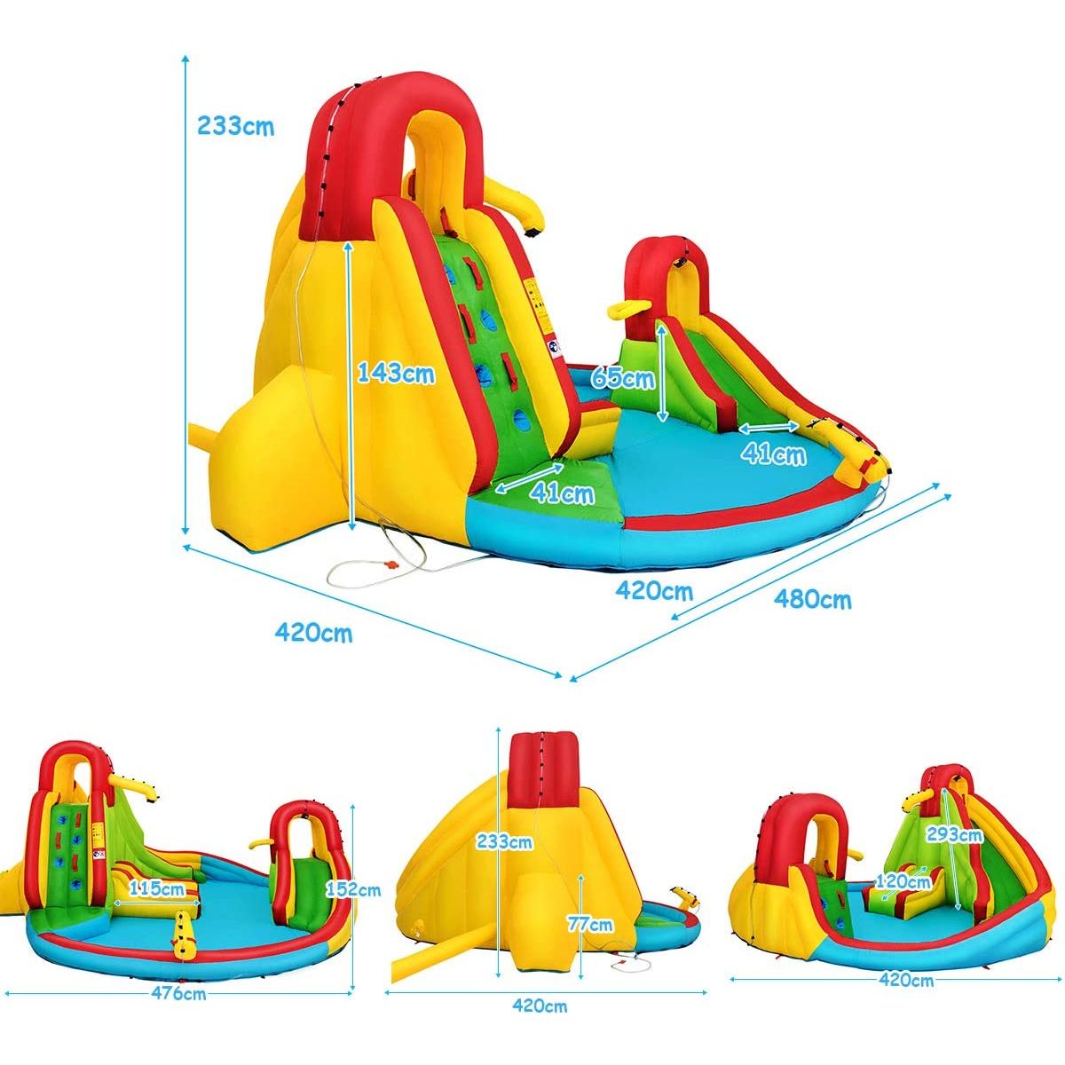 Bouncy Castle With Water Splash Pool & Slides