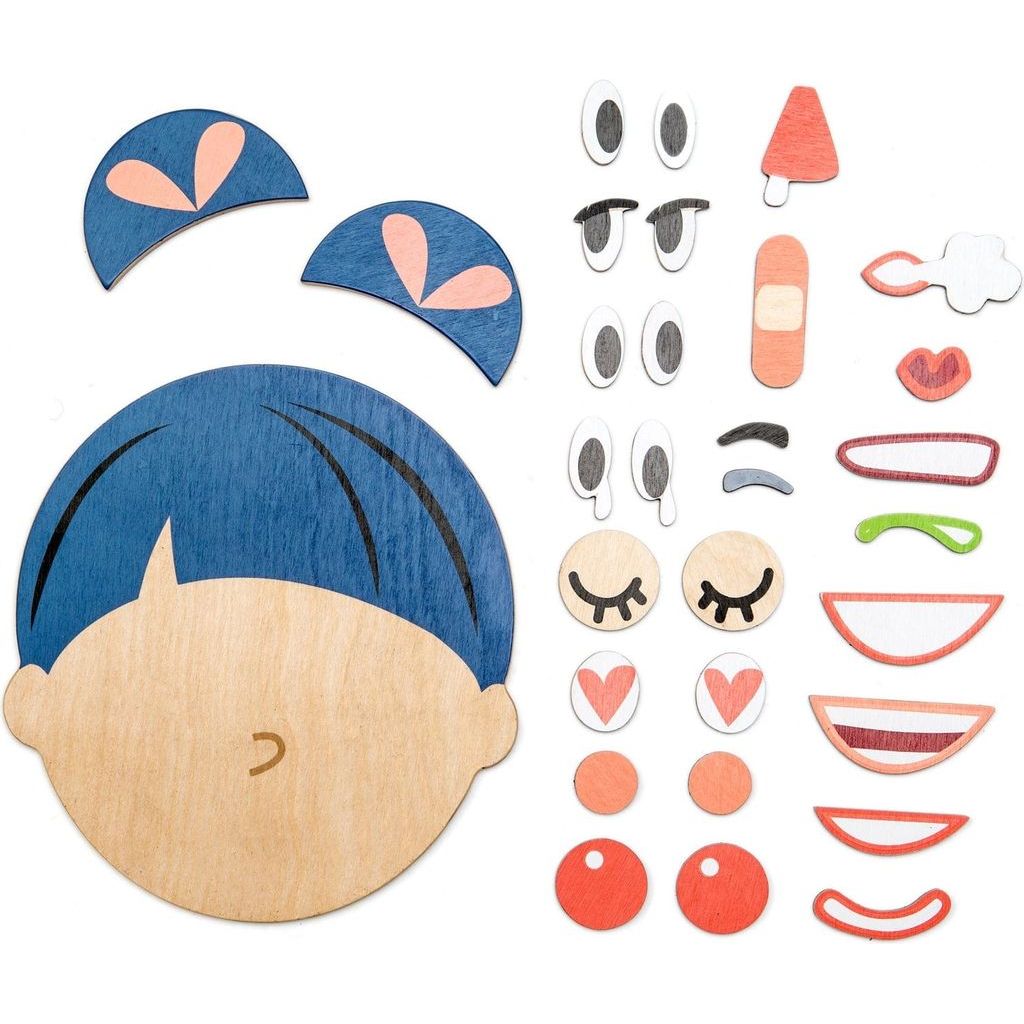 Tender Leaf What's Up? Magnetic Emotional Face Wooden Toy pieces