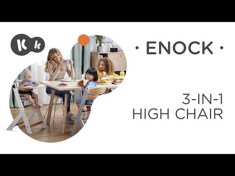 video of Kinderkraft Enock High Chair - Grey Wood