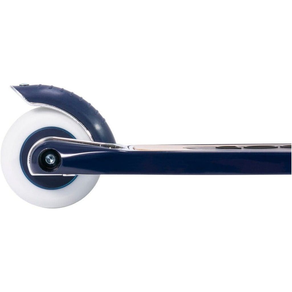 Banwood Scooter Age 3+ in Navy Blue rear wheel close up