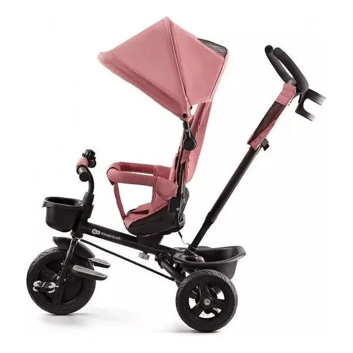 Kinderkraft Aveo Tricycle - Pink side with canopy up
