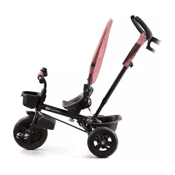 Kinderkraft Aveo Tricycle - Pink side with adult handlebars