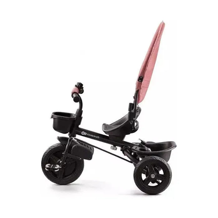 Kinderkraft Aveo Tricycle - Pink with canopy down and without handlebars