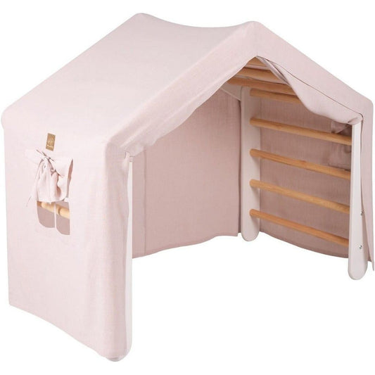 Indoor Ladder Playhouse with pink tent cover