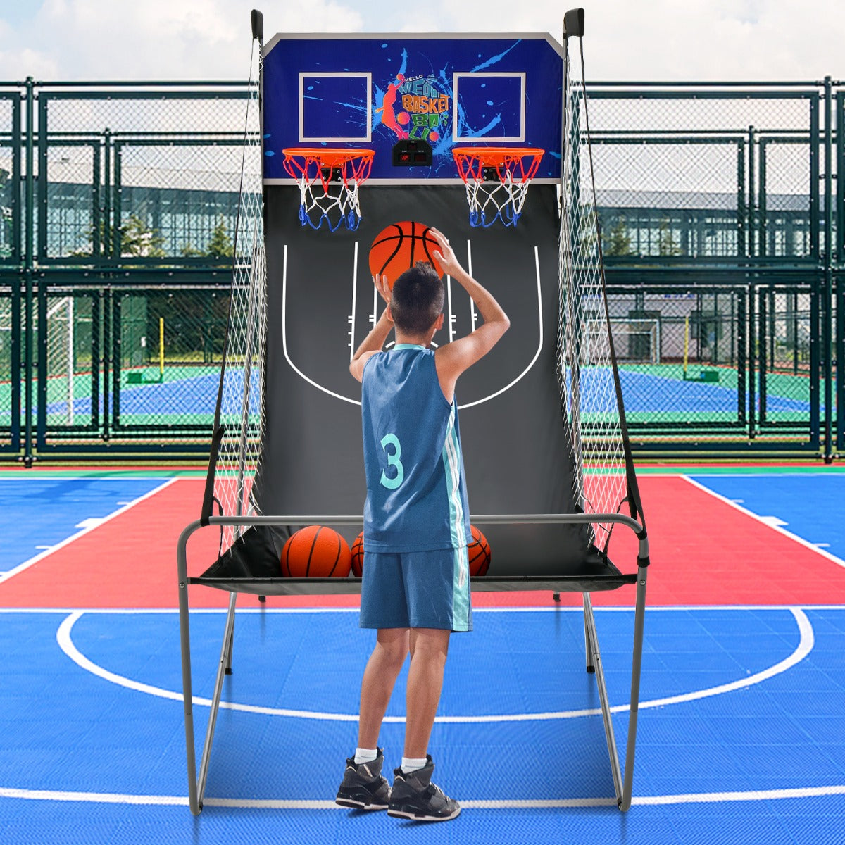 Foldable Basketball Arcade Game-Navy