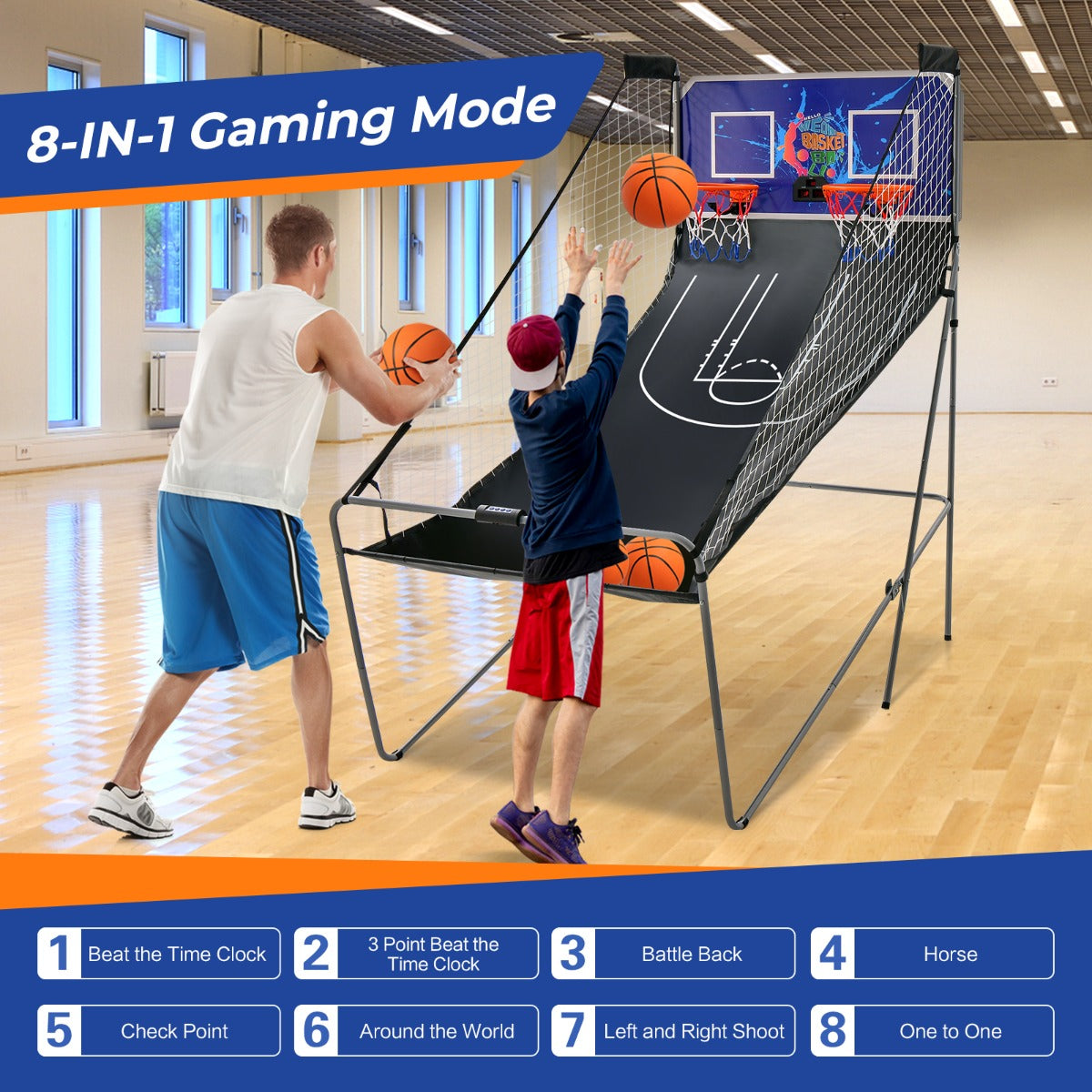 Foldable Basketball Arcade Game-Navy