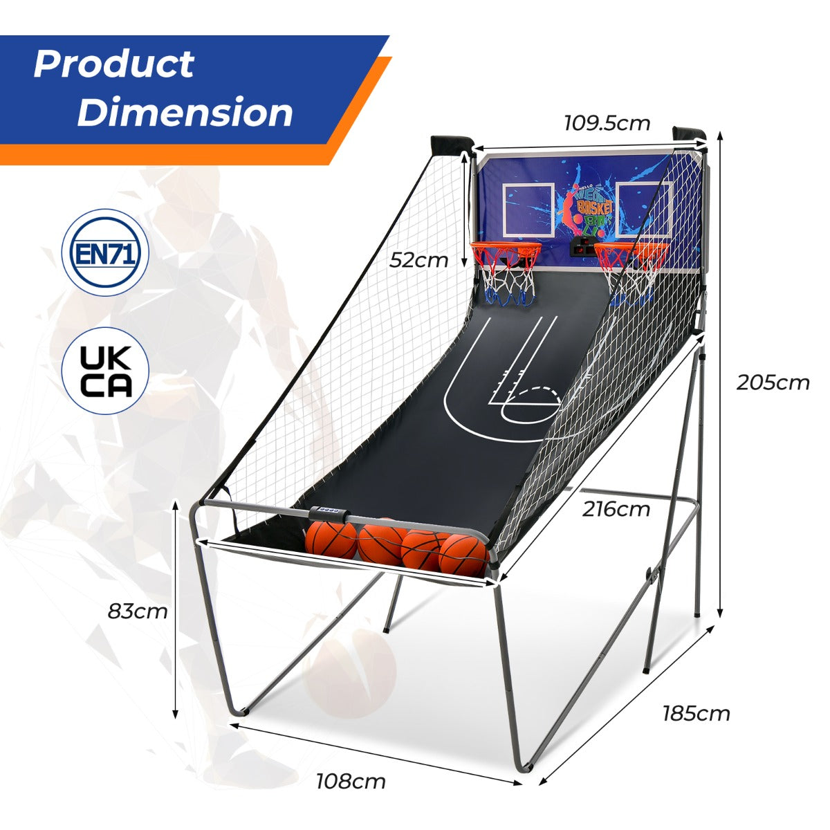 Foldable Basketball Arcade Game-Navy