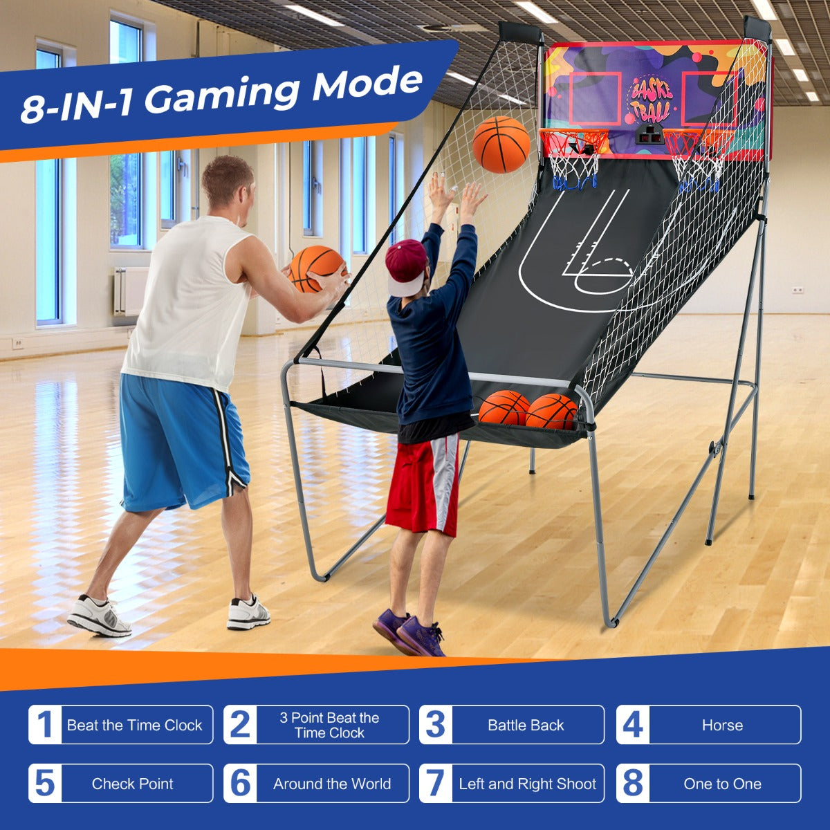 Foldable Basketball Arcade Game-Purple