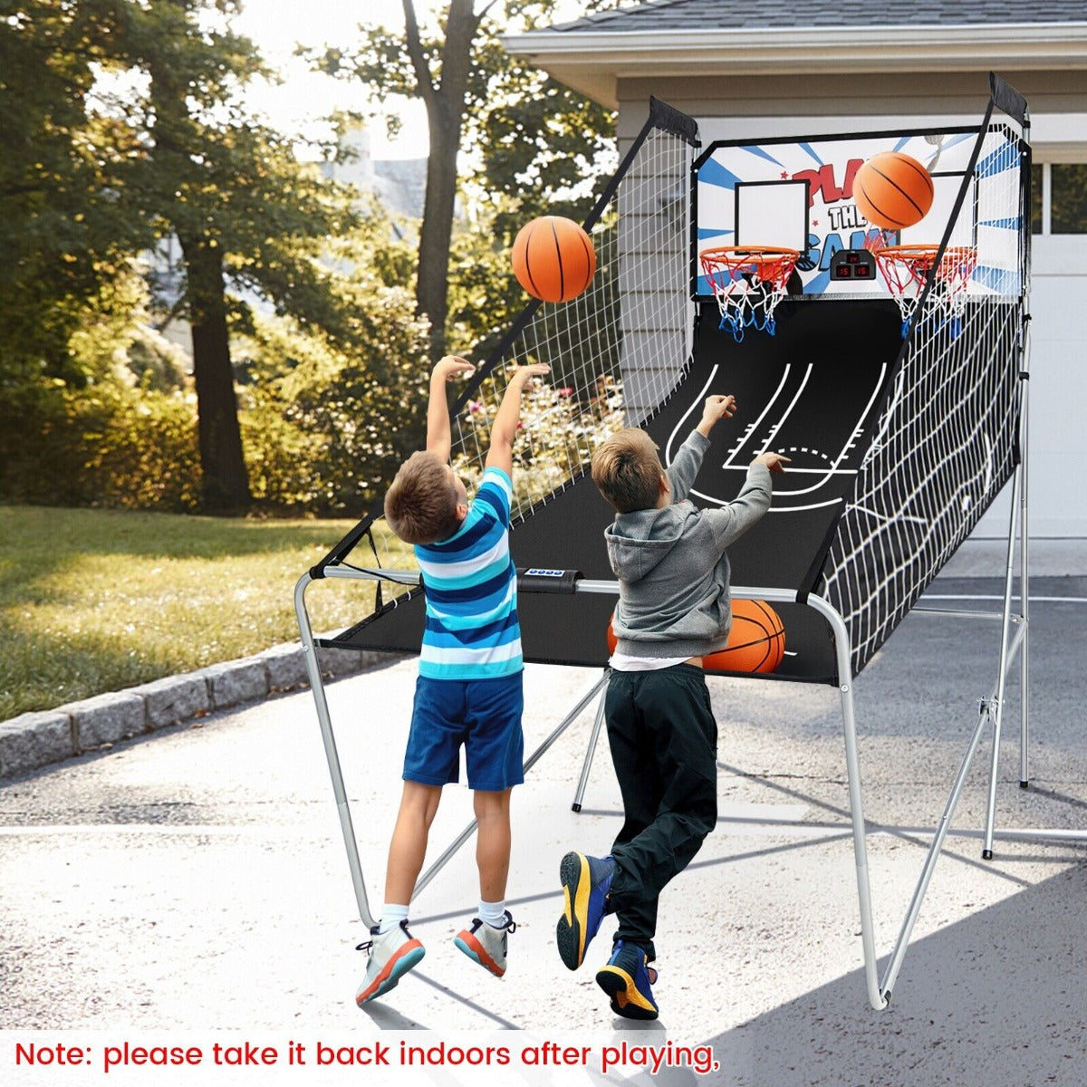 Foldable Basketball Arcade Game-White