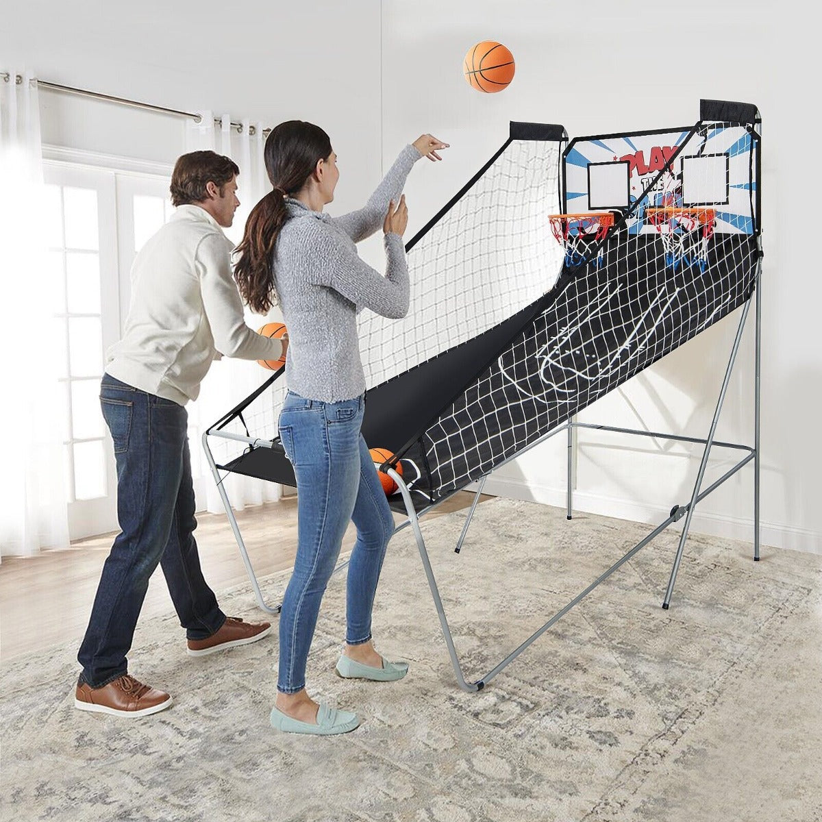 Foldable Basketball Arcade Game-White