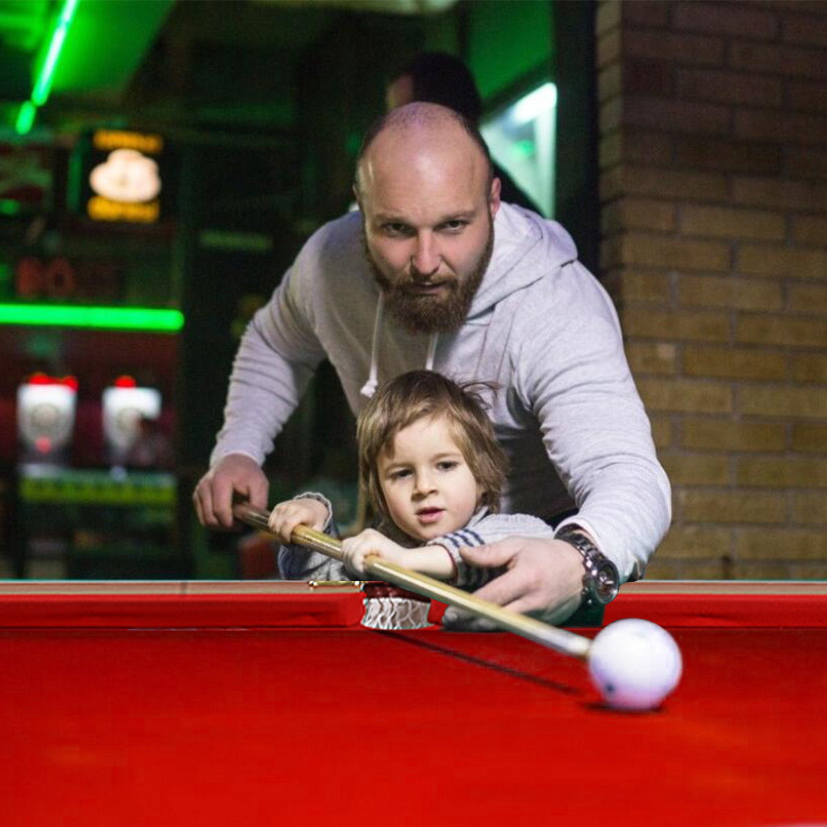 Billiards Table with Anti-collision Corner and Selected Red Velvet Cloth