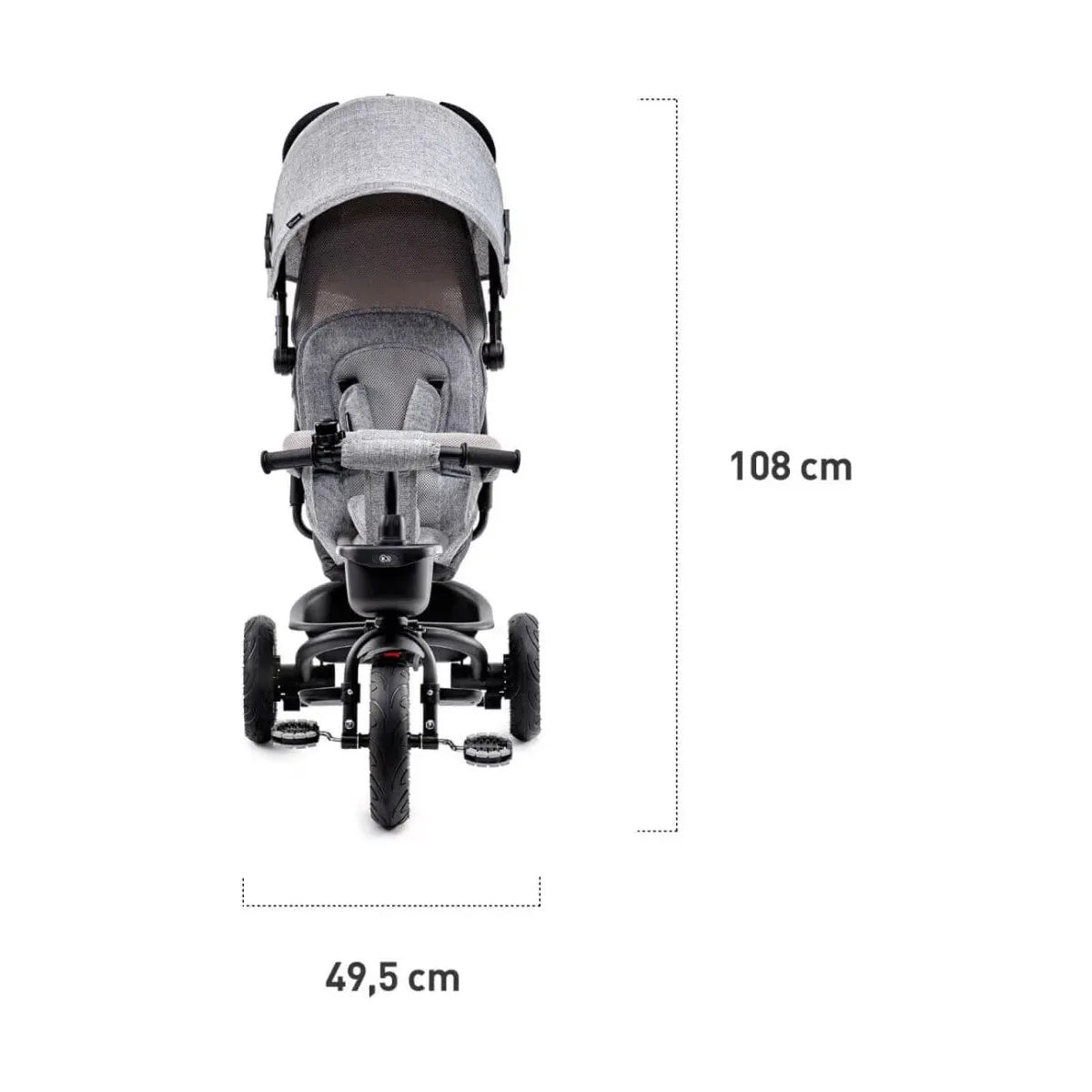 Kinderkraft Aveo Tricycle - Grey front dimensions