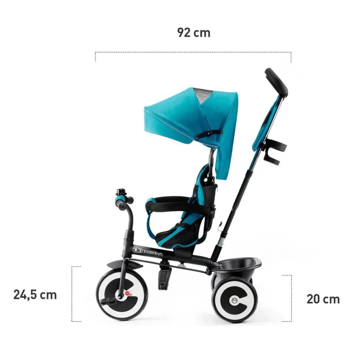 Kinderkraft Aston Tricycle - Pink dimensions
