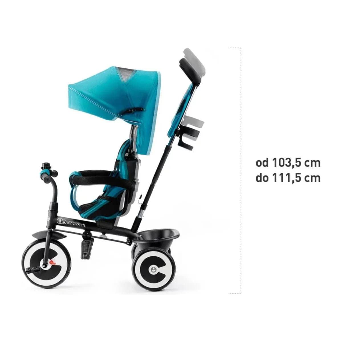 Kinderkraft Aston Tricycle - Pink height dimensions