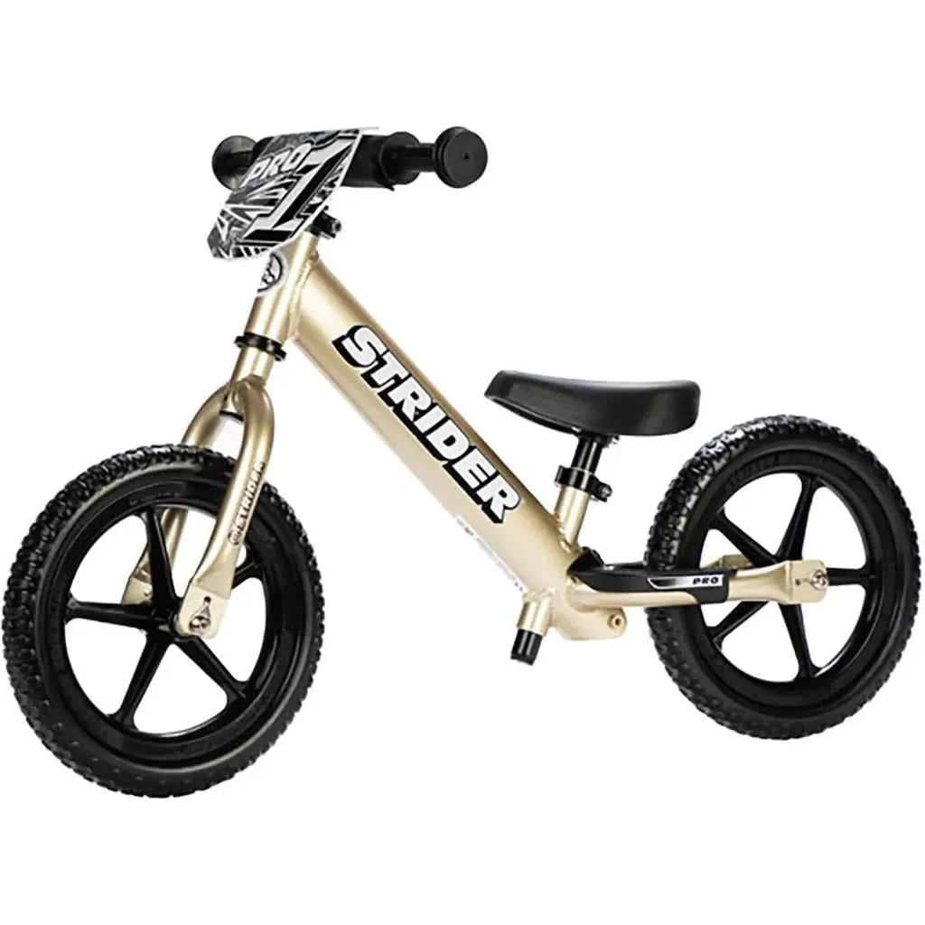 Strider Pro 12 inch Balance Bike - Gold front left